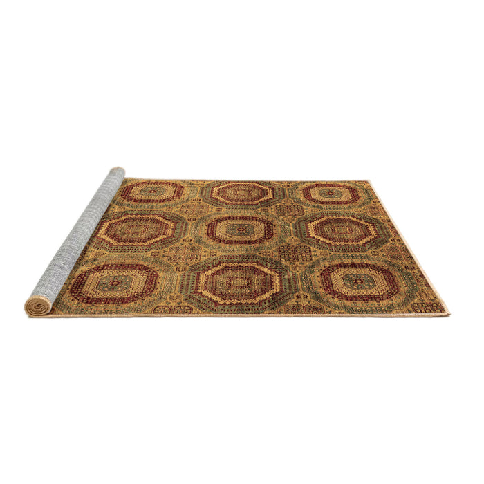 Sideview of Machine Washable Abstract Brown Modern Rug, wshabs4148brn