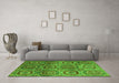 Machine Washable Abstract Green Modern Area Rugs in a Living Room,, wshabs4148grn