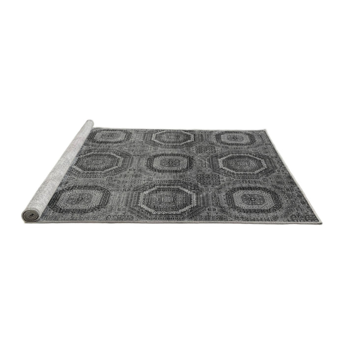 Sideview of Machine Washable Abstract Gray Modern Rug, wshabs4148gry