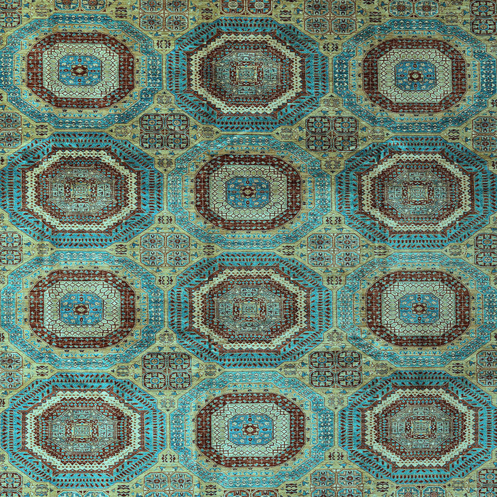 Square Abstract Light Blue Modern Rug, abs4148lblu