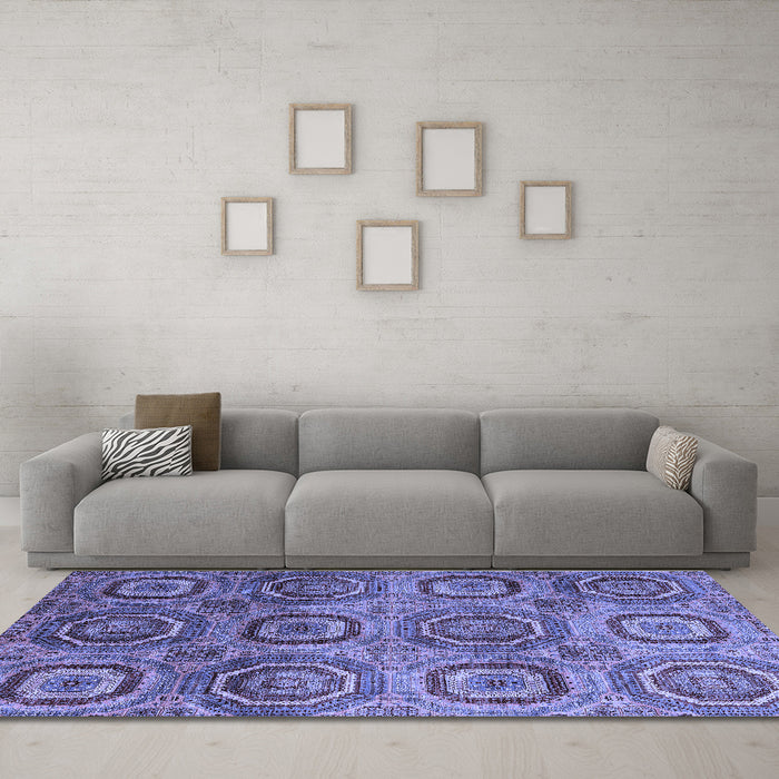 Machine Washable Abstract Blue Modern Rug in a Living Room, wshabs4148blu