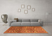 Machine Washable Abstract Orange Modern Area Rugs in a Living Room, wshabs4148org