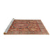 Sideview of Machine Washable Abstract Red Rug, wshabs4149