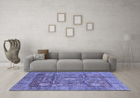 Machine Washable Abstract Blue Modern Rug, wshabs4149blu