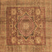 Square Abstract Brown Modern Rug, abs4149brn