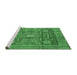 Sideview of Machine Washable Abstract Emerald Green Modern Area Rugs, wshabs4149emgrn