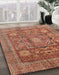 Abstract Red Modern Rug in Family Room, abs4149