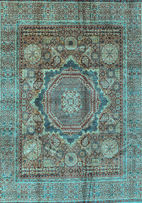 Abstract Light Blue Modern Rug, abs4149lblu