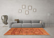 Machine Washable Abstract Orange Modern Area Rugs in a Living Room, wshabs4149org