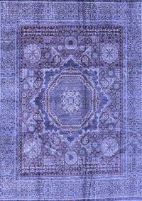 Abstract Blue Modern Rug, abs4149blu