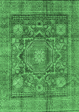 Abstract Emerald Green Modern Rug, abs4149emgrn