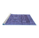 Sideview of Machine Washable Abstract Blue Modern Rug, wshabs4149blu