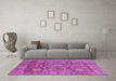 Machine Washable Abstract Purple Modern Area Rugs in a Living Room, wshabs4149pur