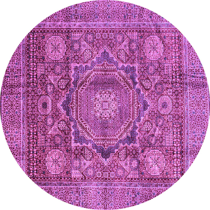 Round Abstract Purple Modern Rug, abs4149pur