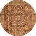 Round Machine Washable Abstract Brown Modern Rug, wshabs4149brn