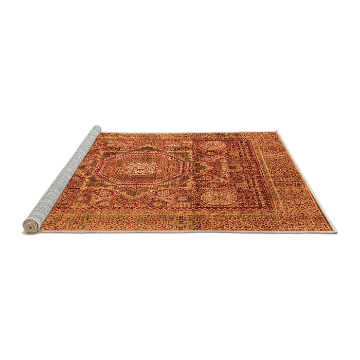 Sideview of Machine Washable Abstract Orange Modern Area Rugs, wshabs4149org