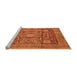 Sideview of Machine Washable Abstract Orange Modern Area Rugs, wshabs4149org