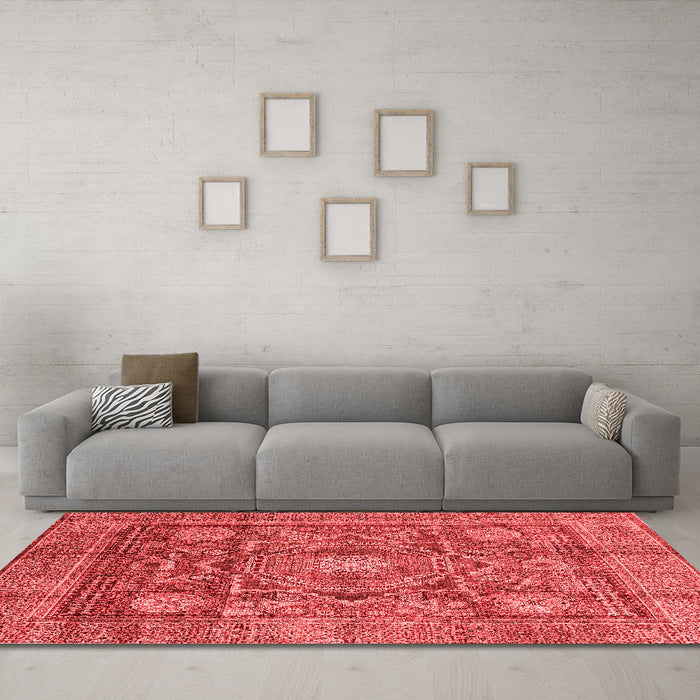 Modern Red Washable Rugs