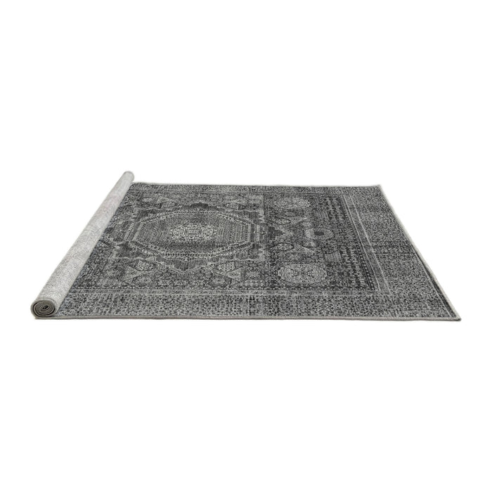 Sideview of Machine Washable Abstract Gray Modern Rug, wshabs4149gry