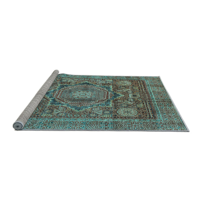 Sideview of Machine Washable Abstract Light Blue Modern Rug, wshabs4149lblu