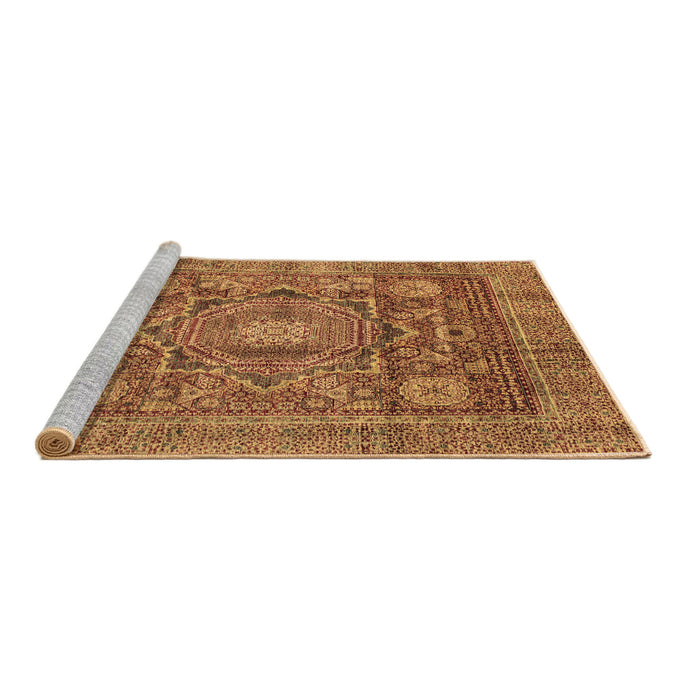 Sideview of Machine Washable Abstract Brown Modern Rug, wshabs4149brn