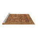 Sideview of Machine Washable Abstract Brown Modern Rug, wshabs4149brn