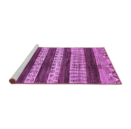 Sideview of Machine Washable Abstract Purple Modern Area Rugs, wshabs414pur