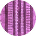 Round Machine Washable Abstract Purple Modern Area Rugs, wshabs414pur