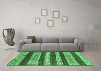 Machine Washable Abstract Emerald Green Modern Rug, wshabs414emgrn