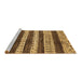 Sideview of Machine Washable Abstract Brown Modern Rug, wshabs414brn