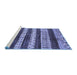 Sideview of Machine Washable Abstract Blue Modern Rug, wshabs414blu