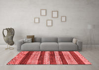 Machine Washable Abstract Red Modern Rug, wshabs414red