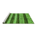 Sideview of Machine Washable Abstract Green Modern Area Rugs, wshabs414grn