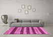 Machine Washable Abstract Pink Modern Rug in a Living Room, wshabs414pnk