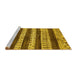 Sideview of Machine Washable Abstract Yellow Modern Rug, wshabs414yw