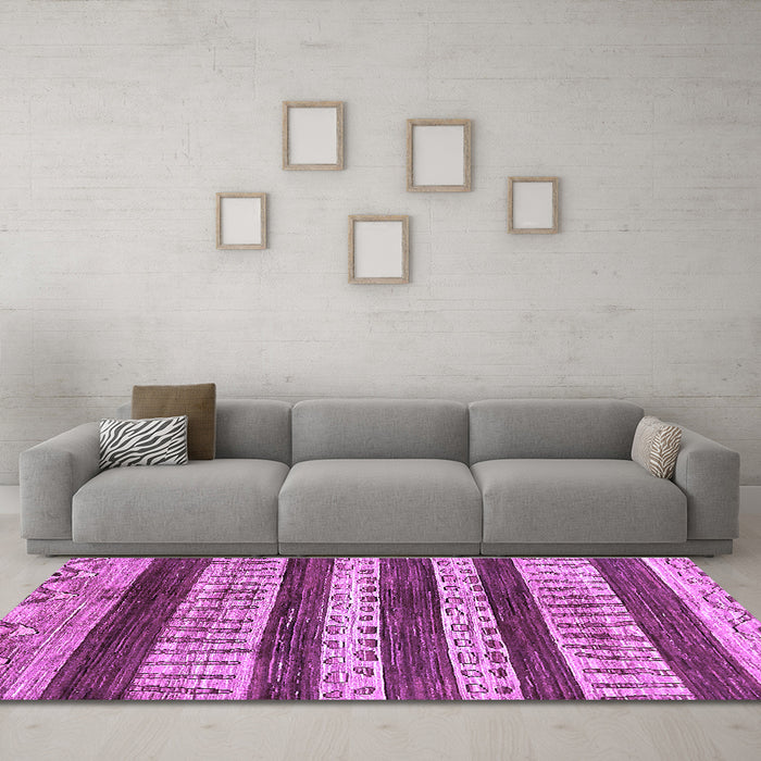 Machine Washable Abstract Purple Modern Area Rugs in a Living Room, wshabs414pur