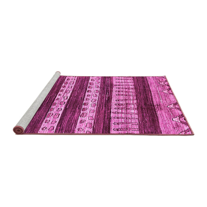 Sideview of Machine Washable Abstract Pink Modern Rug, wshabs414pnk