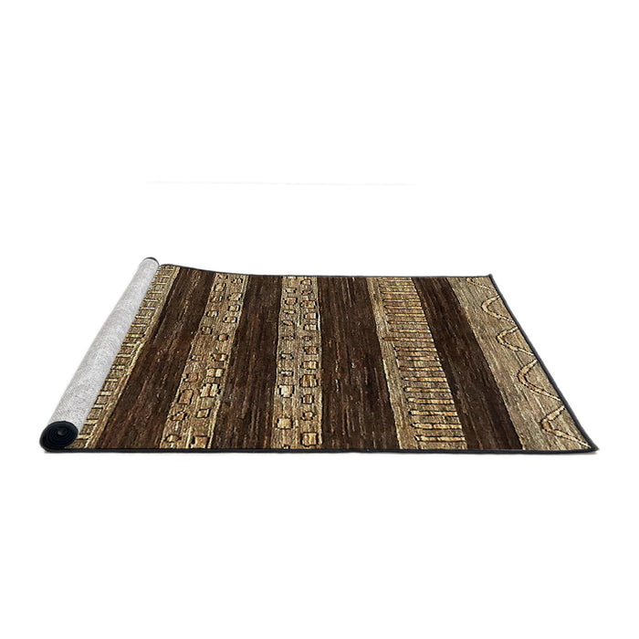 Sideview of Machine Washable Abstract Night Red Rug, wshabs415