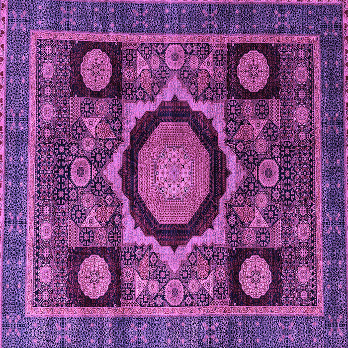 Square Machine Washable Abstract Purple Modern Area Rugs, wshabs4150pur