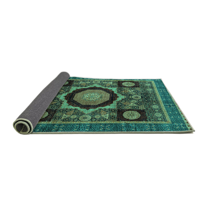 Sideview of Abstract Turquoise Modern Rug, abs4150turq