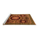 Sideview of Machine Washable Abstract Orange Modern Area Rugs, wshabs4150org