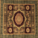 Square Abstract Brown Modern Rug, abs4150brn