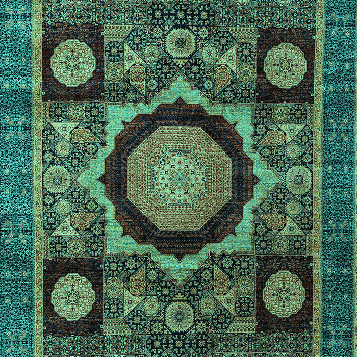 Machine Washable Abstract Turquoise Modern Area Rugs, wshabs4150turq