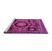 Sideview of Machine Washable Abstract Pink Modern Rug, wshabs4150pnk