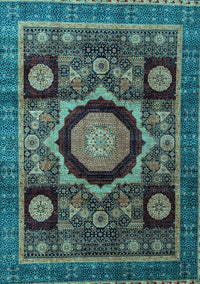 Abstract Light Blue Modern Rug, abs4150lblu