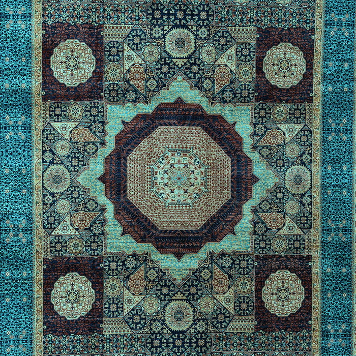 Abstract Light Blue Modern Rug, abs4150lblu