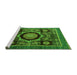 Sideview of Machine Washable Abstract Green Modern Area Rugs, wshabs4150grn