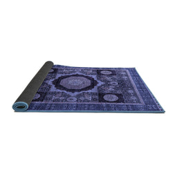 Sideview of Abstract Blue Modern Rug, abs4150blu