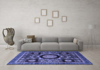 Machine Washable Abstract Blue Modern Rug, wshabs4150blu