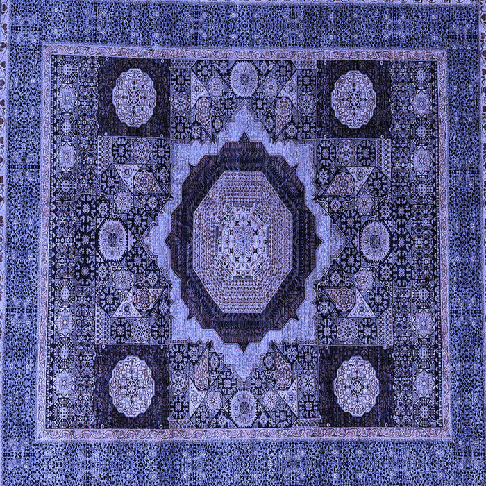 Square Machine Washable Abstract Blue Modern Rug, wshabs4150blu